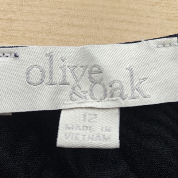 Olive & Oak Navy Vertical/Horizontal Stripe Shift Dress Size 12 - Picture 8 of 9